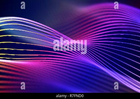 3D Sound Waves, Visual Audio Equalizer. Big Data abstrakte Visualisierung. Stock Vektor