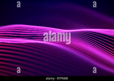 3D Sound Waves, Visual Audio Equalizer. Big Data abstrakte Visualisierung. Stock Vektor