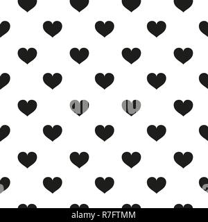 Moderne Zicklein nahtlose Muster mit Herz. Schwarz und Weiß süß minimalistischen skandinavischen cartoon Elemente auf weißem Hintergrund. Eps 10. Stock Vektor