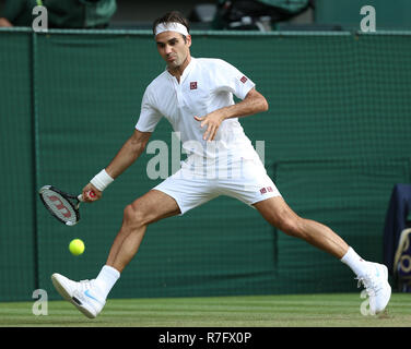 Schweizer Spieler Roger Federer in Wimbledon, London, England, Vereinigtes Königreich. Stockfoto