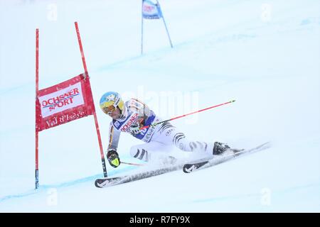 08. Dez. 2018 Val d'Isère, Frankreich. Felix Neureuther aus Deutschland konkurrieren in der Männer Riesenslalom Audi FIS Alpine Ski World Cup 2019 Ski Racing Stockfoto