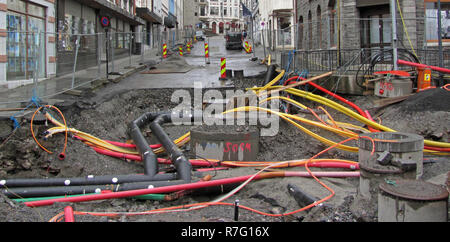 Reparatur von Kommunikation in der Stadt Stockfoto