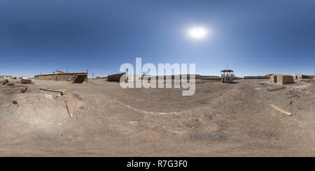 360 Grad Panorama Ansicht von Humberstone Salpeter arbeitet, Chile