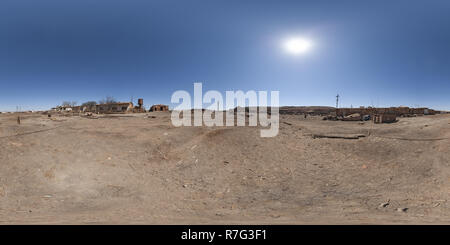 360 Grad Panorama Ansicht von Humberstone Salpeter arbeitet, Chile