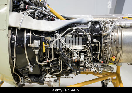 Bristol Siddeley Gnome H 11001 Aero Engine auf Anzeige aye in Duxford Air Museum, Duxford, Cambridgeshire, Großbritannien Stockfoto