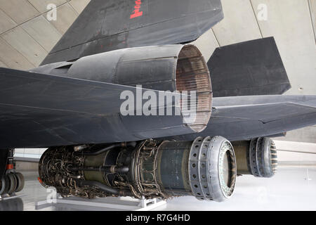 Lockheed SR-71 "Blackbird" Jet im American Air Museum, Duxford, GB Stockfoto