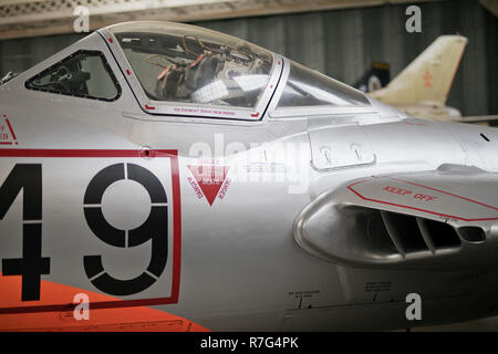 De Havilland Vampire T.11 in Duxford Air Museum Stockfoto