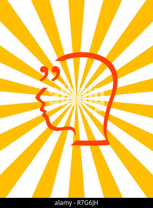 Anführungszeichen Sprechblase. Zitat zeichen Symbol. Zusammenfassung Hintergrund. Stockfoto