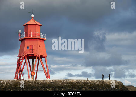 Herde Groyne Leuchtturm in South Shields Stockfoto