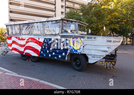 Boston Duck Bus, Boston, Massachusetts, Vereinigte Staaten von Amerika. Stockfoto