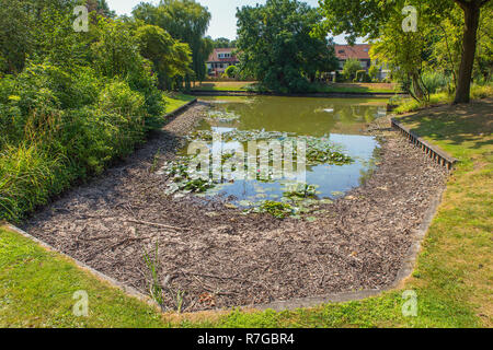 Trocknen niederländische Stadt Teich im Sommer Stockfoto