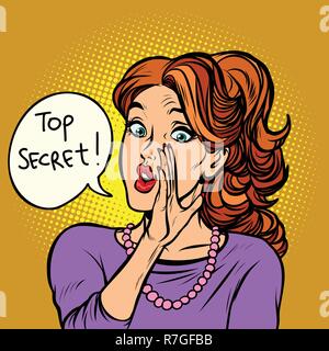 Top Secret. Frauen Klatsch und Gerüchten. Comic cartoon Pop Art retro Vektor illustration Zeichnung Stock Vektor