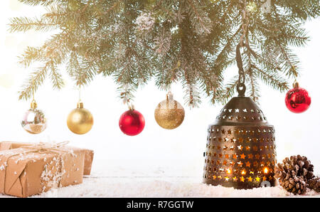 Weihnachten Hintergrund, Neues Jahr, neues Jahr dekorative Elemente Stockfoto