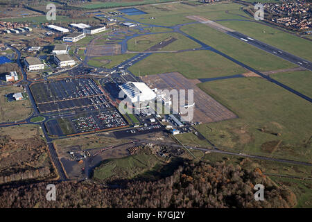 Luftaufnahme des Flughafen Doncaster Sheffield, UK Stockfoto