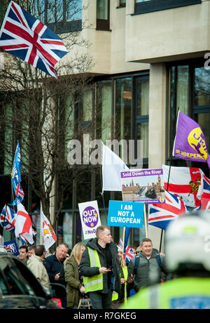 EDL Brexit bedeutet, Ausfahrt März Dec 9 2018 Stockfoto