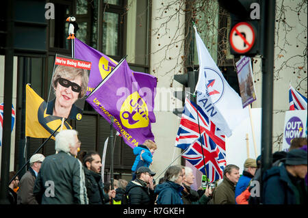 EDL Brexit bedeutet, Ausfahrt März Dec 9 2018 Stockfoto