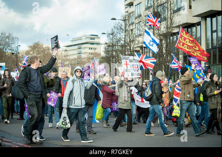 EDL Brexit bedeutet, Ausfahrt März Dec 9 2018 Stockfoto