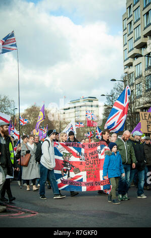 EDL Brexit bedeutet, Ausfahrt März Dec 9 2018 Stockfoto