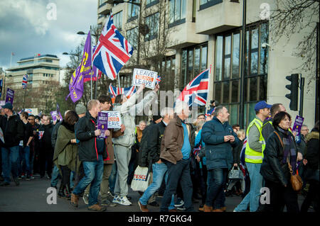 EDL Brexit bedeutet, Ausfahrt März Dec 9 2018 Stockfoto