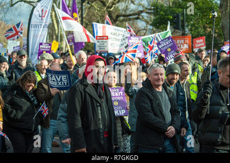 EDL Brexit bedeutet, Ausfahrt März Dec 9 2018 Stockfoto