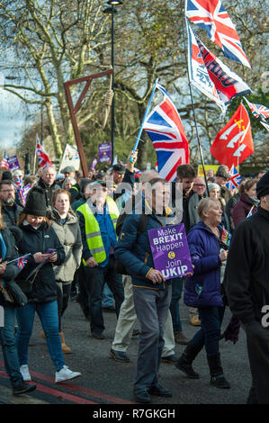 EDL Brexit bedeutet, Ausfahrt März Dec 9 2018 Stockfoto