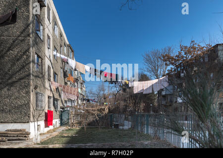 Kommunistischen Stil konkrete Apartment Blocks während der sowjetischen Besatzung, Kabul, Provinz Kabul, Afghanistan gebaut Stockfoto