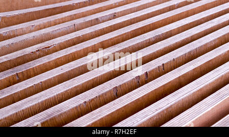 Hintergrund der Paar Holzplatten mit Perspektive. Bank, Konzept Stockfoto