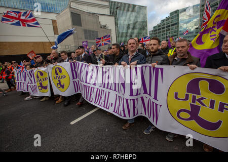 London, Großbritannien. 9 Dez, 2018. Demonstranten bei "Brexit bedeutet Beenden' / 'Brexit Verrat März". Credit: Graeme Weston/Alamy leben Nachrichten Stockfoto