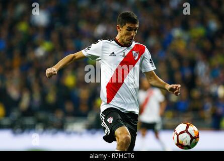 Enrique Bologna (River Plate), die in Aktion während der zweiten Etappe Übereinstimmung zwischen River Plate und Boca Juniors im Finale der Copa CONMEBOL Libertadores 2018 Estadio Santiago Bernabeu in Madrid. River Plate gewann den Titel der Copa Libertadores 2018 durch das Schlagen von Boca Juniors. (Endstand River Plate 3-1 Boca Juniors) Stockfoto