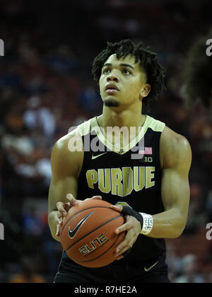 Austin, Texas, USA. 9. Dez 2018. Carsen Edwards #3 der Purdue Kesselschmiede in Aktion die Texas Longhorns am Frank Erwin Center in Austin Texas vs. Texas Niederlagen Purdue 72-68. Robert Backman/Cal Sport Media. Credit: Cal Sport Media/Alamy leben Nachrichten Stockfoto