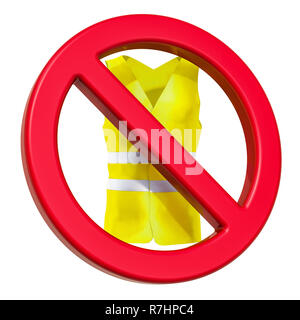 Verboten Schild mit Antipersonenminen, 3D-Rendering auf weißem Hintergrund Stockfoto