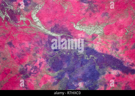 Hintergrund von texturierten handgefertigte Thai marmoriert momi Maulbeerpapier Stockfoto