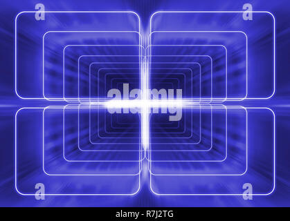 Lineare Projektion des Raumes wie geometrische Balken Stockfoto