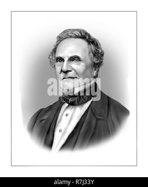 Charles Babbage 1791 - 1871 Englischer Mathematiker Universalgelehrten Philosoph Erfinder Ingenieur Mechanisches Stockfoto