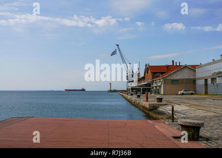 Kavala Hafen Pier, Osten Mazedonien, Griechenland Stockfoto