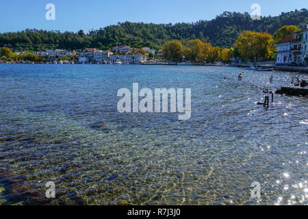 Kavala Hafen Pier, Osten Mazedonien, Griechenland Stockfoto