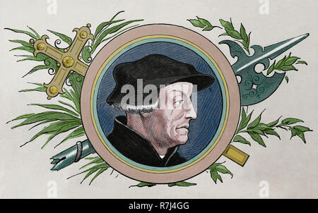 Huldrych Zwingli (1484-1531). Führer der Reformation in der Schweiz. Stockfoto