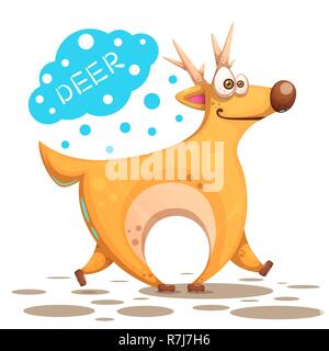 Cute deer-niedlich, crasy Abbildung. Stock Vektor