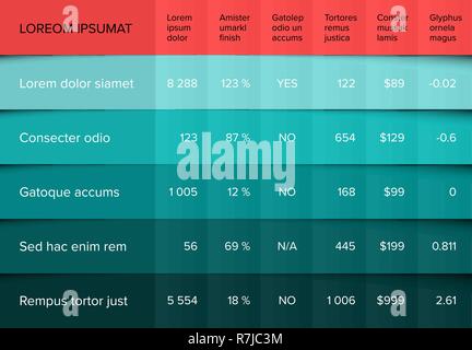 Multipurpose Layout Vorlage mit schön gefaltet Design - teal Version Stock Vektor