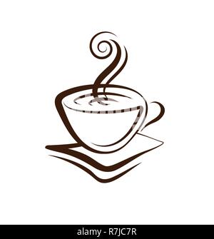 Vektor Tasse Kaffee auf weißem Hintergrund Stock Vektor