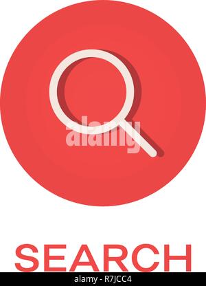 Suche runde, flache Symbol Lupe Stock Vektor