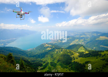 Antenne Landschaft der Genfer See Stockfoto
