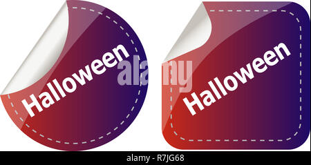 Happy Halloween Runde Aufkleber set Stockfoto