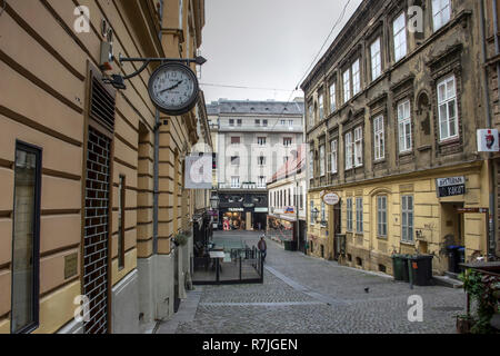 Zagreb, Kroatien, November 2018 - Blick auf die tomiceva Straße Stockfoto