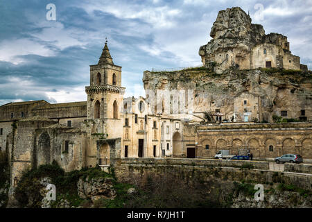 Kirche von San Pietro Caveoso und Santa Maria di Idris, rupestrian Kirche. Matera, Europäische Kulturhauptstadt Stockfoto