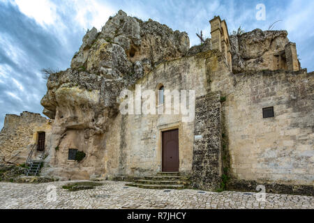 Rupestrian Kirche Santa Maria di Idris Kirche, Matera, Europäische Kulturhauptstadt Stockfoto