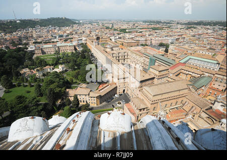 Giardini Vaticani (Vatikanischen Gärten), Musei Vaticani (Vatikanische Museen), Palazzo Apostolico (Apostolischen Palast) aufgeführten Weltkulturerbe von der UNESCO im Vatica Stockfoto