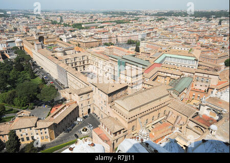 Giardini Vaticani (Vatikanischen Gärten), Musei Vaticani (Vatikanische Museen), Palazzo Apostolico (Apostolischen Palast) aufgeführten Weltkulturerbe von der UNESCO im Vatica Stockfoto