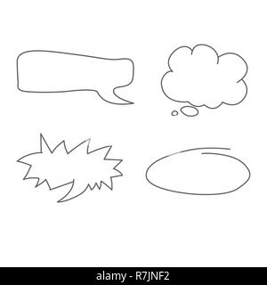 Sprechblasen doodle einrichten. Komische wolken Vector Illustration Stock Vektor