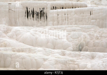 Travertin Terrassen, Pamukkale, Türkei Stockfoto